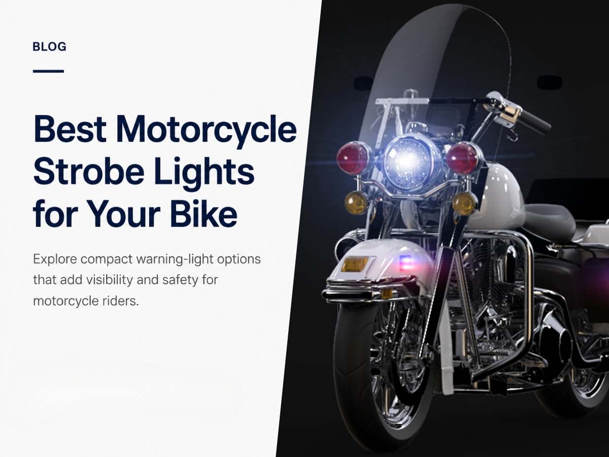 Motorcycle equipped with compact strobe lights for improved rider visibility and safety