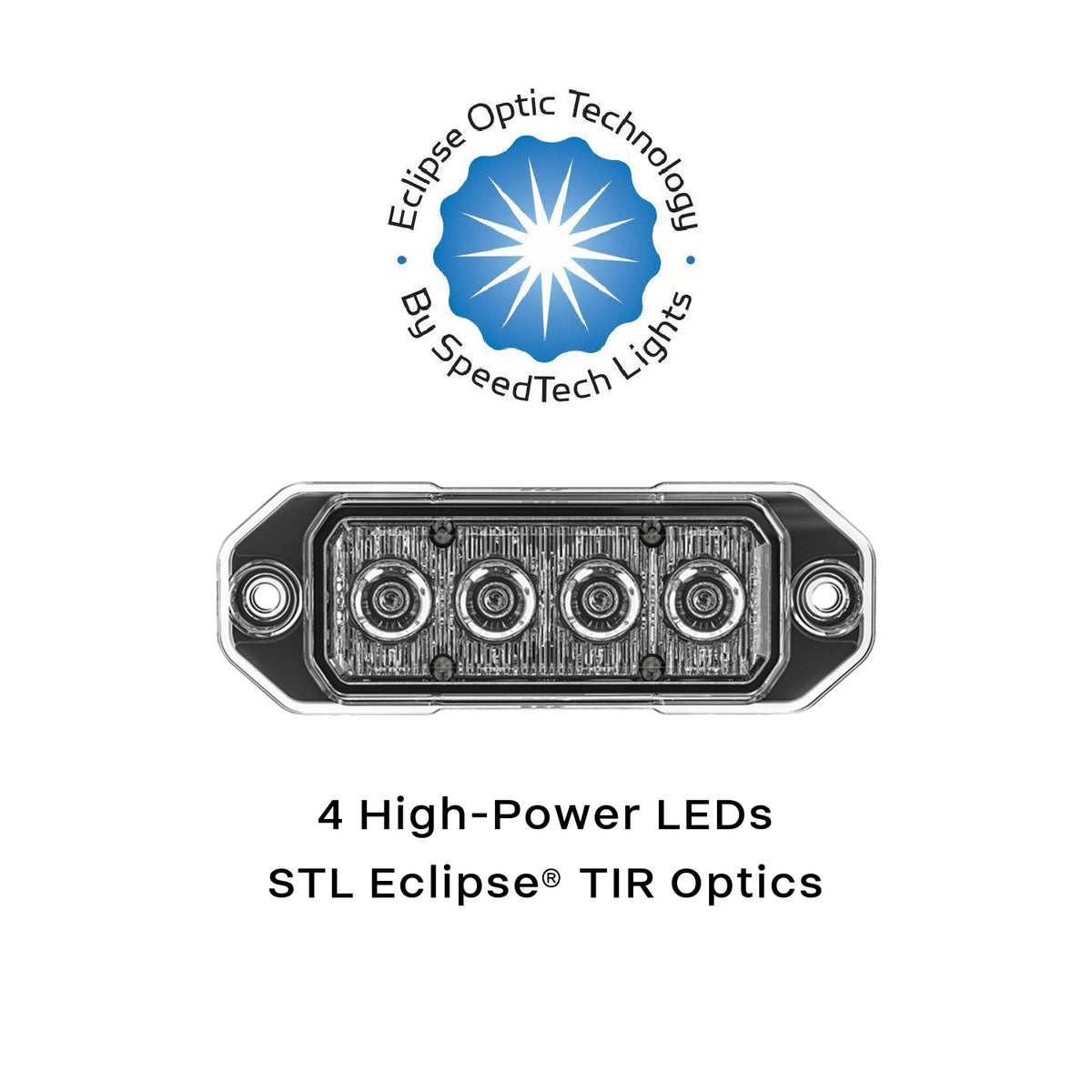 Z-4 TIR LED Surface Mount Warning Light Head Optics