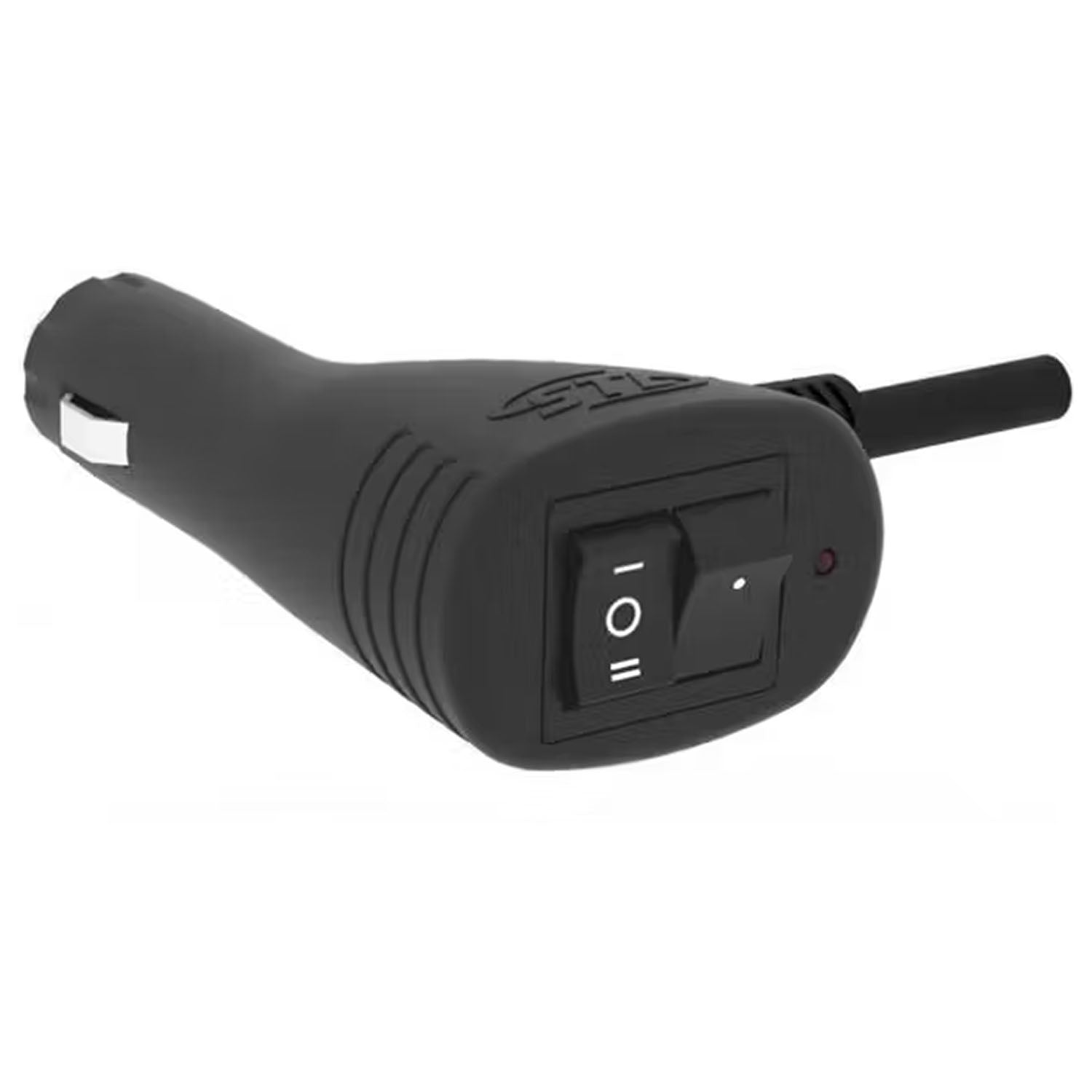 Cigarette plug with dual memory on/off/on/toggle switch