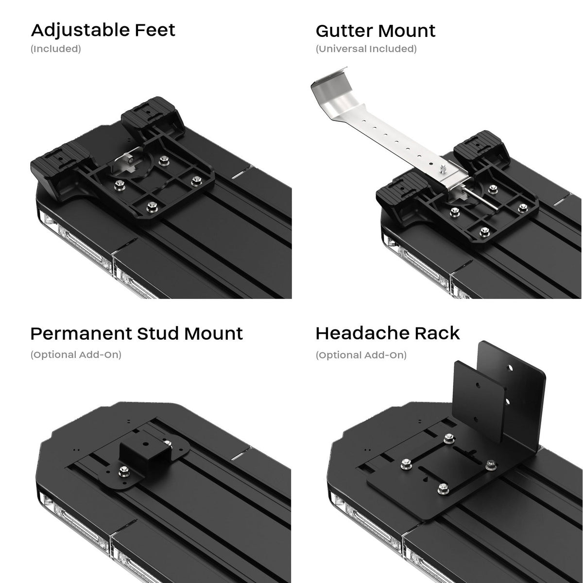 MultiColor K-Force 36 Linear Full Size LED Light Bar Brackets