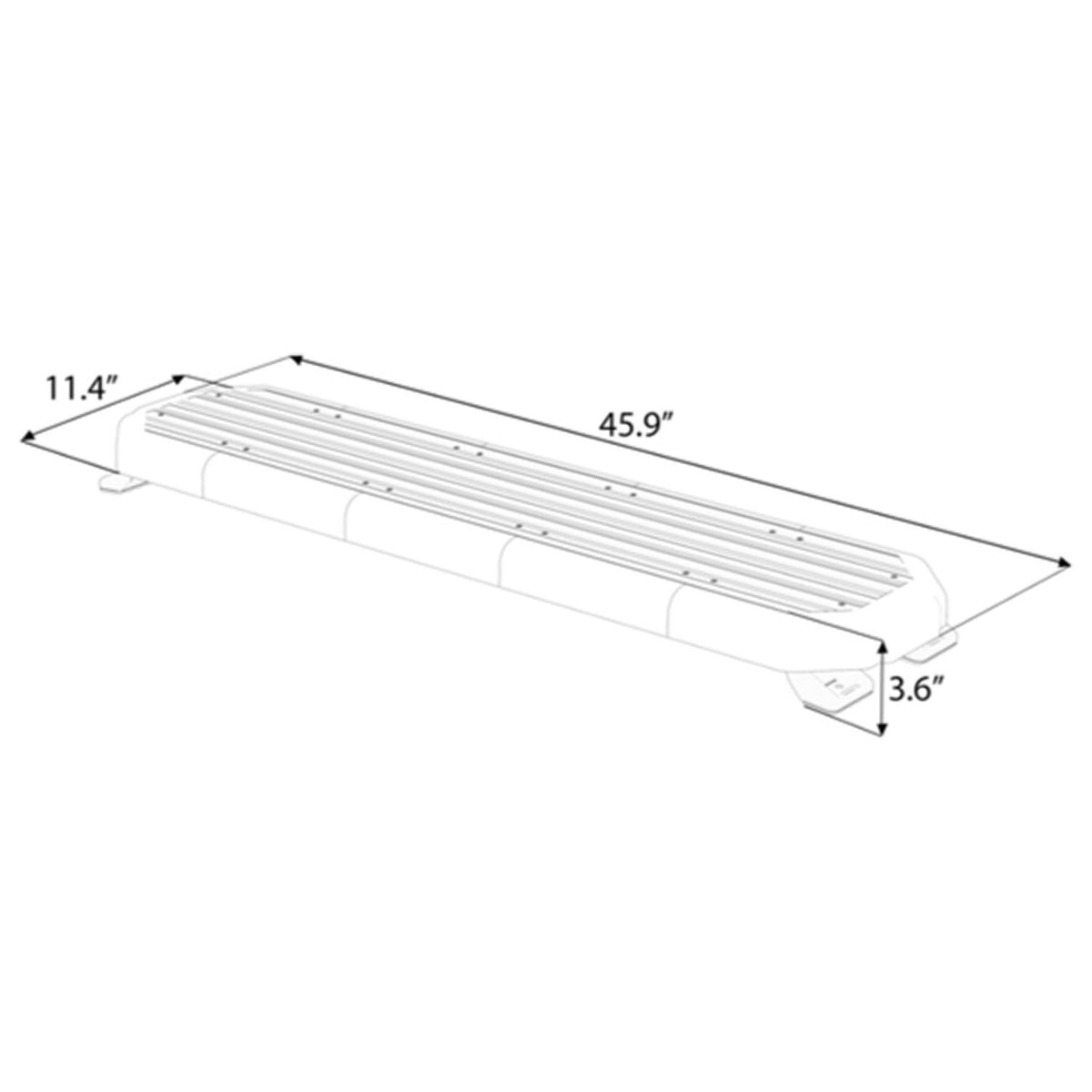 MultiColor K-Force 47 Linear Full Size LED Light Bar Dimensions