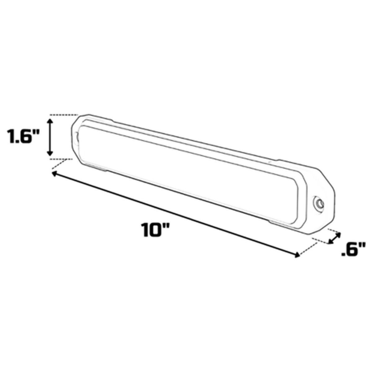 Z-24 Linear LED Surface Mount Warning Light Head Dimensions