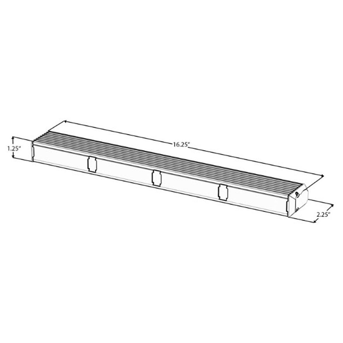 Striker-4 TIR Interior LED Dash Light 4 Head Dimensions