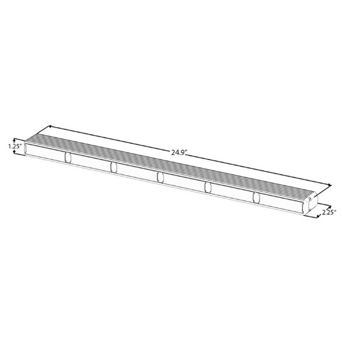 MultiColor Virtue-6 Linear 6 Head LED Traffic Advisor Light Bar Dimensions