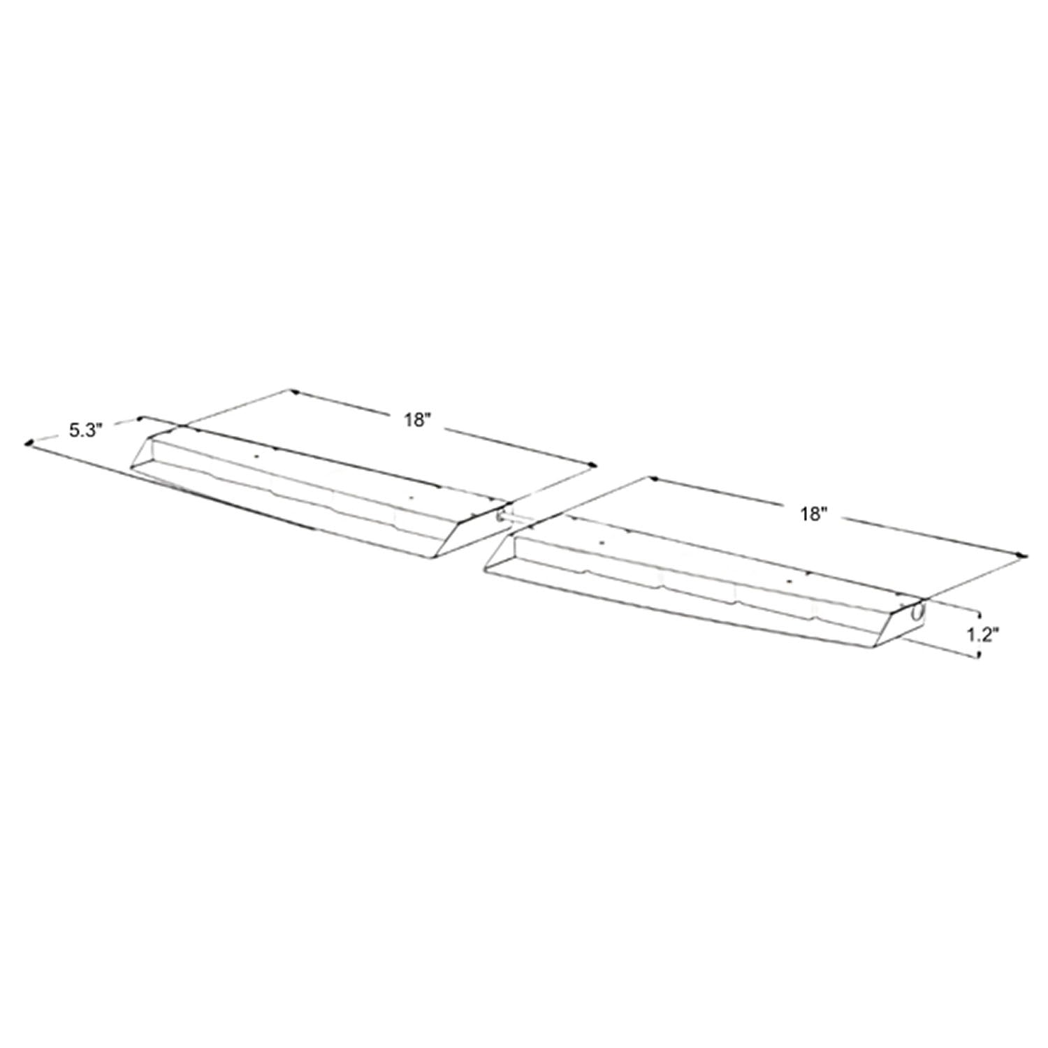 Split Raptor TIR Interior LED Visor Light Bar Dimensions