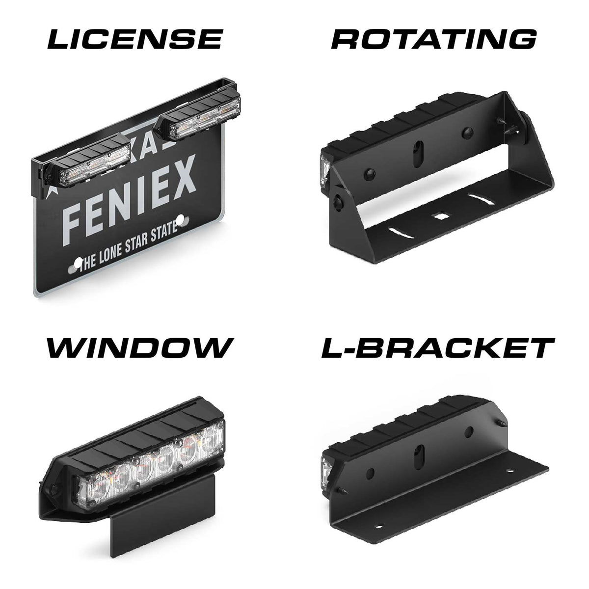 Feniex Q Series Thick LED Surface Mount Grille Light Brackets