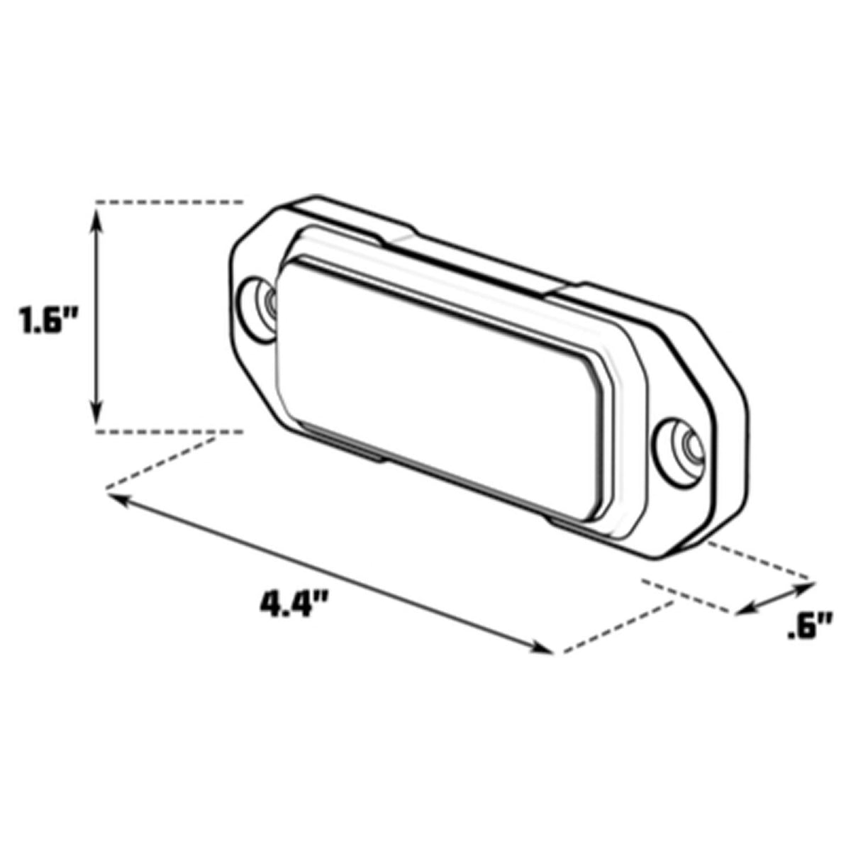 Z-4 TIR LED Surface Mount Warning Light Head Dimensions