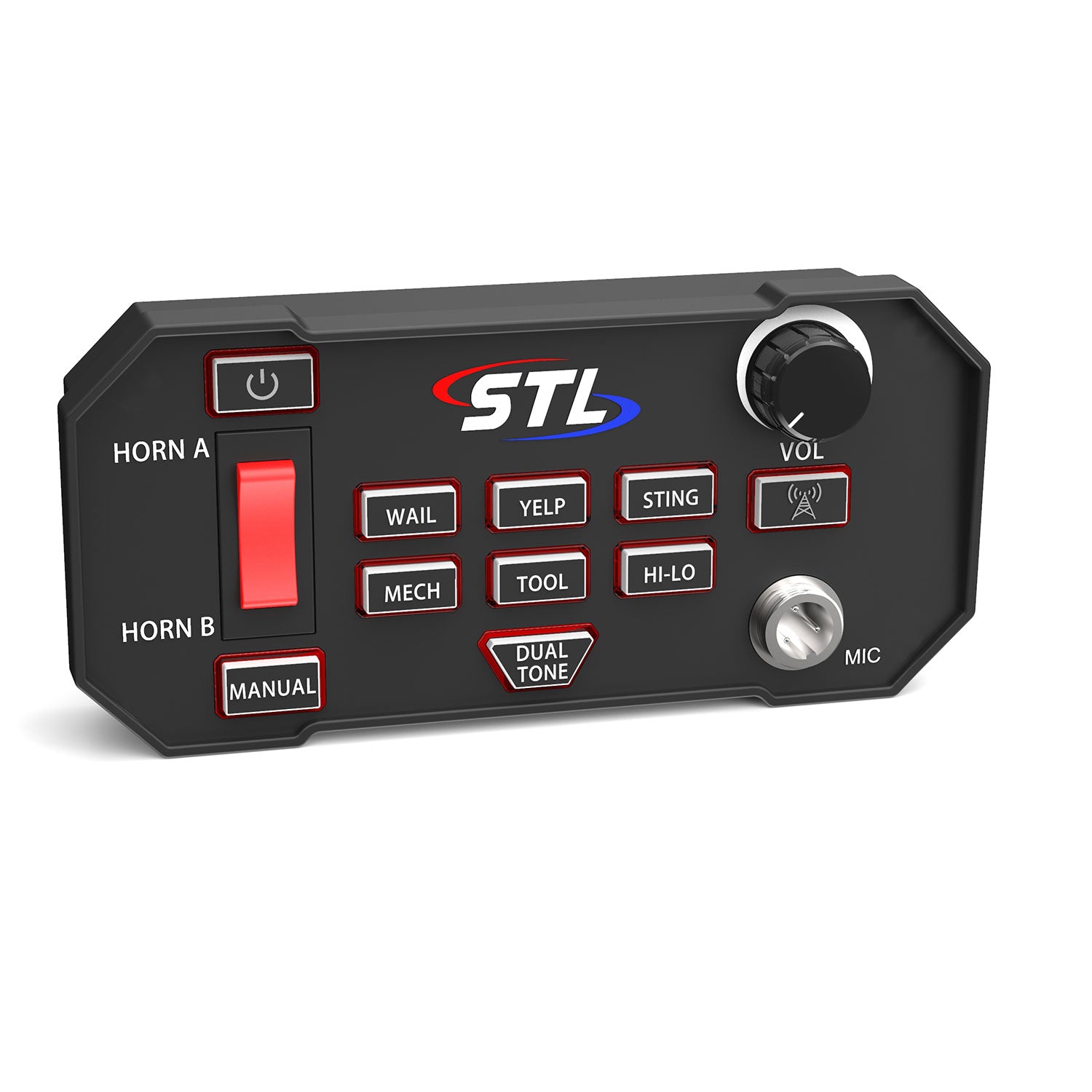 Boss 200-Watt Emergency Vehicle Siren Faceplate Angle
