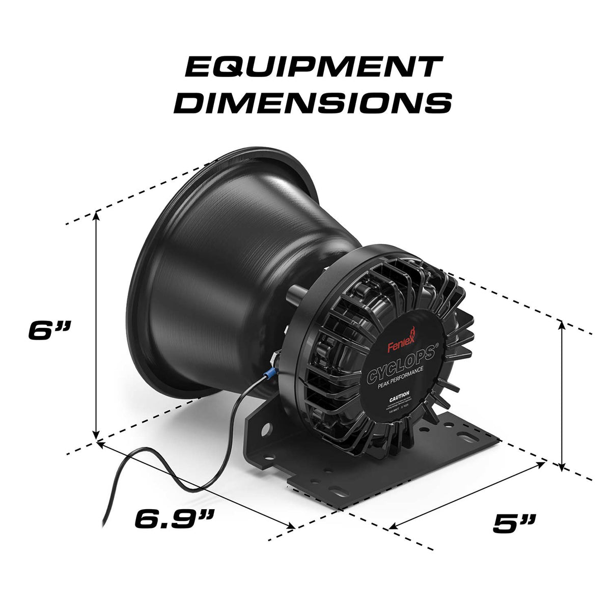 Feniex Cyclops 100-Watt Speaker Dimensions