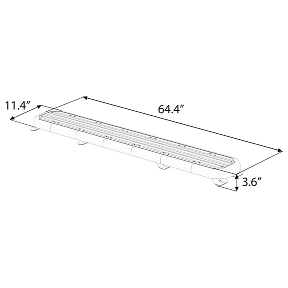 K-Force 63 TIR Full Size Tow LED Light Bar Dimensions