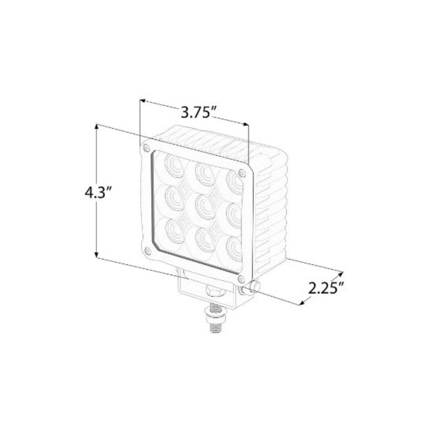 Quad Carbine Floodlight Off Road Square LED Work Light Bar All Lenses
