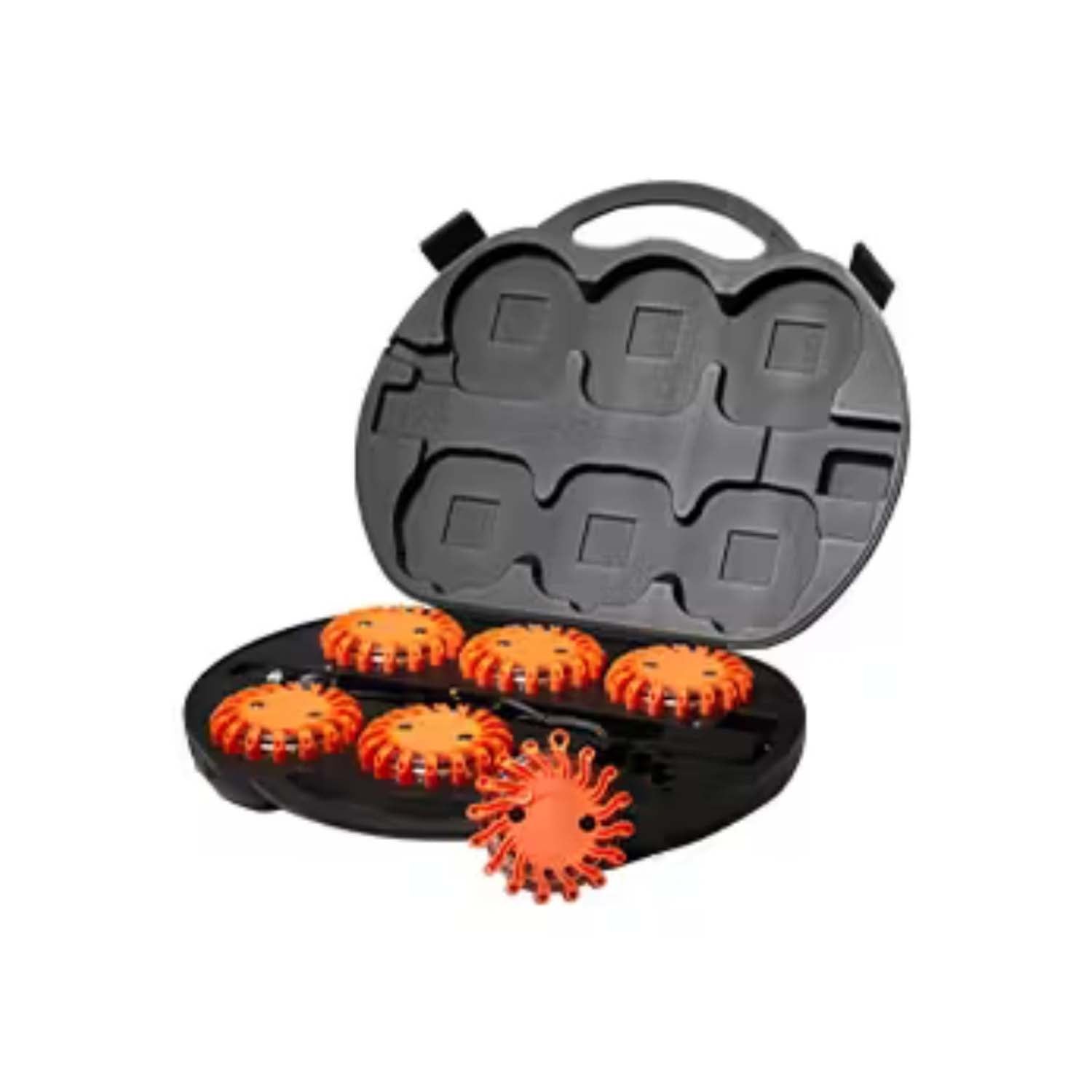 6 Pack 16 LED Rechargeable Red Disc Roadside Flare