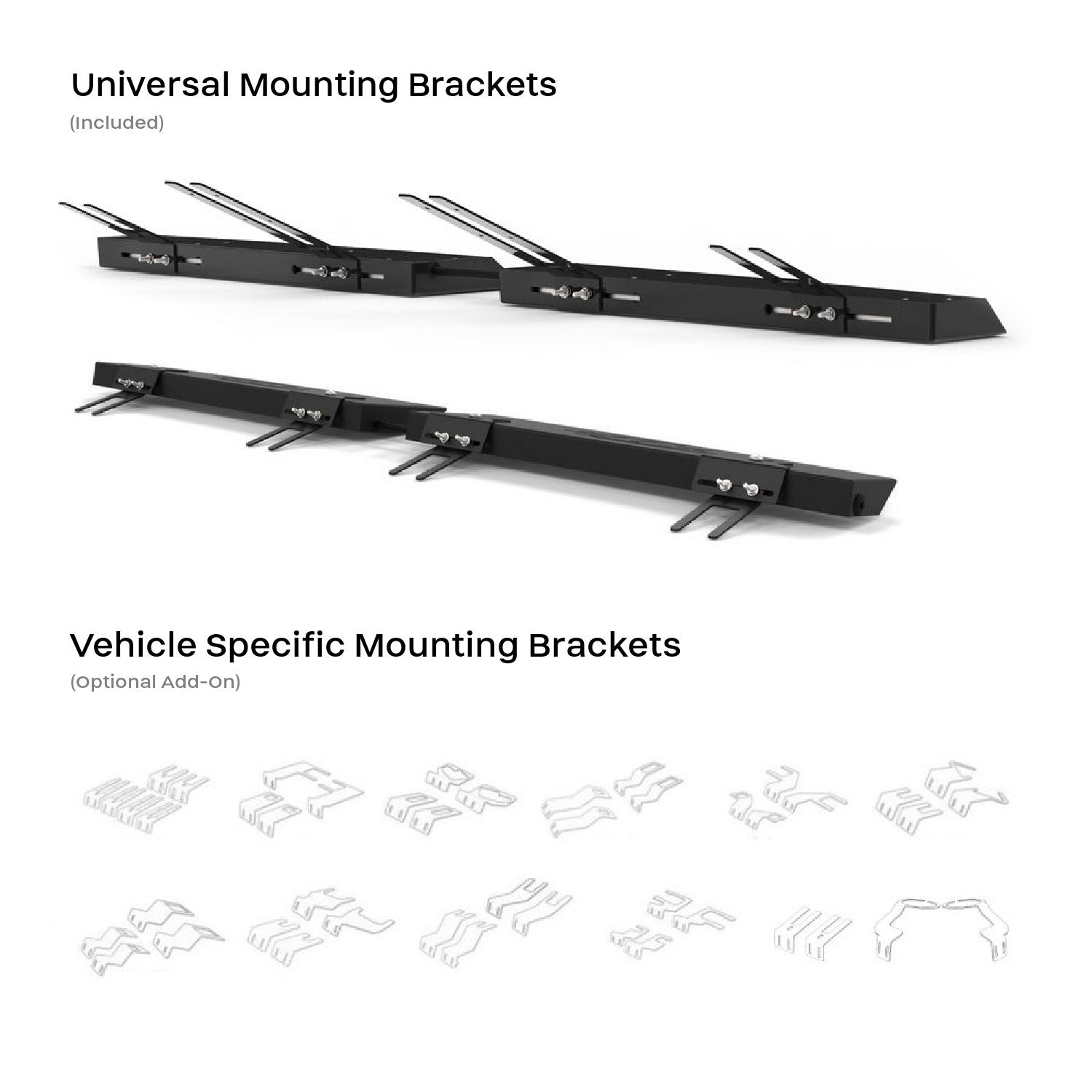 Split Raptor TIR Interior LED Visor Light Bar Brackets