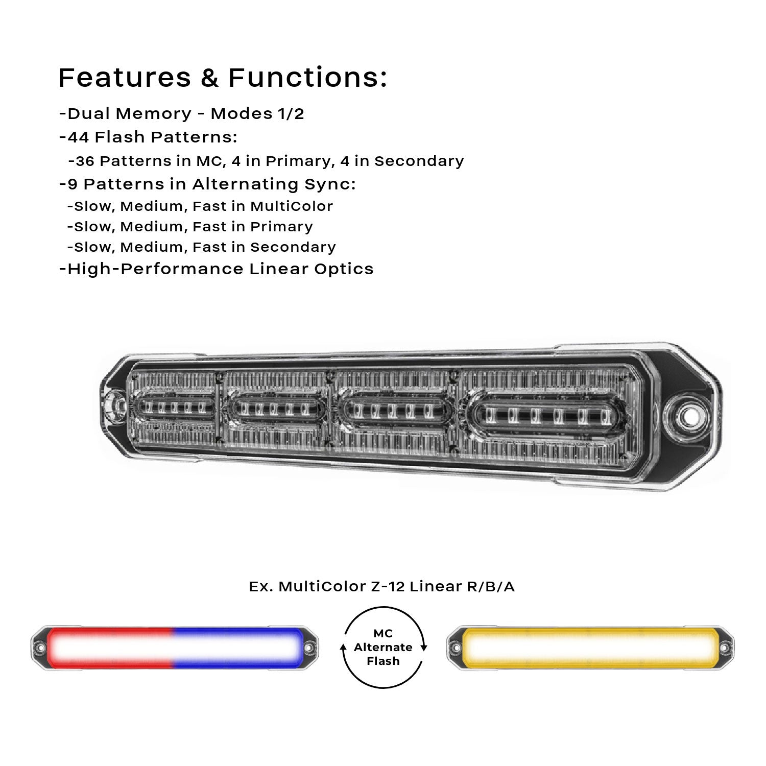 Z-24 MC Linear LED Surface Mount Warning Light Head | STL