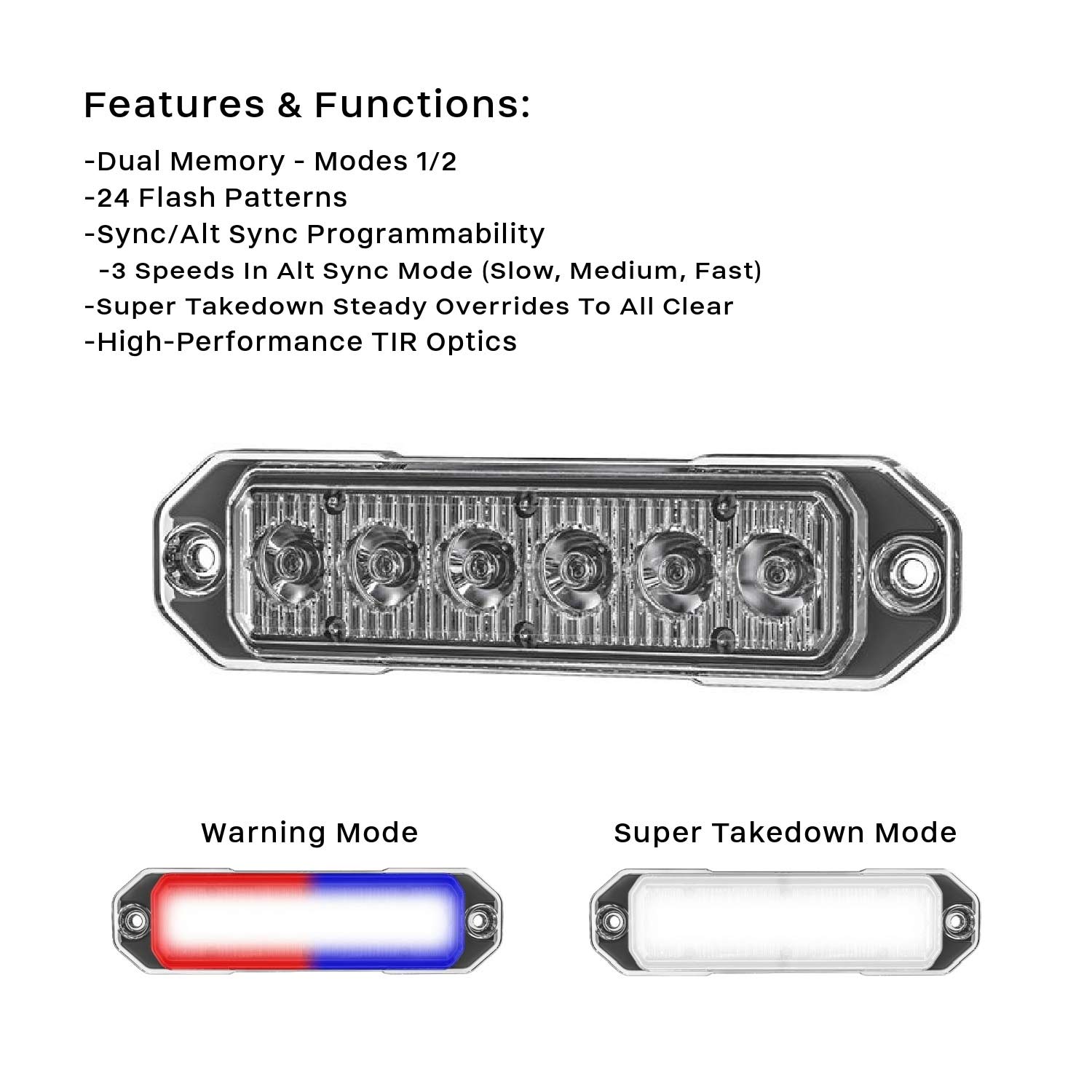 STD Z6 TIR LED Surface Mount Warning Light - G-TZTSTD6 | STL