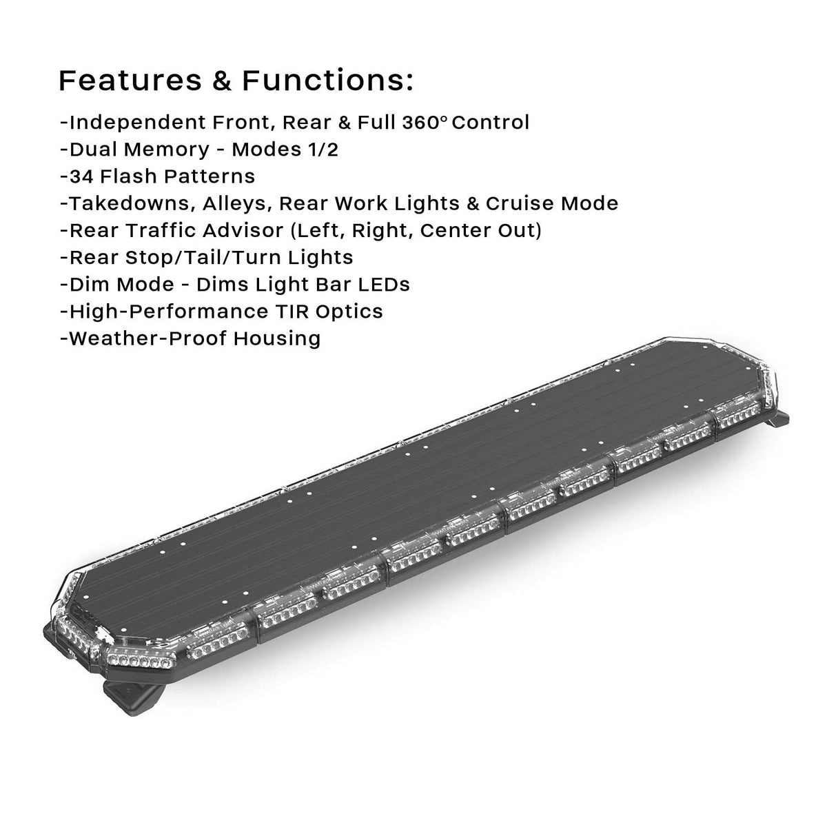 K-Force 55 TIR Wrecker LED Tow Light Bar Features
