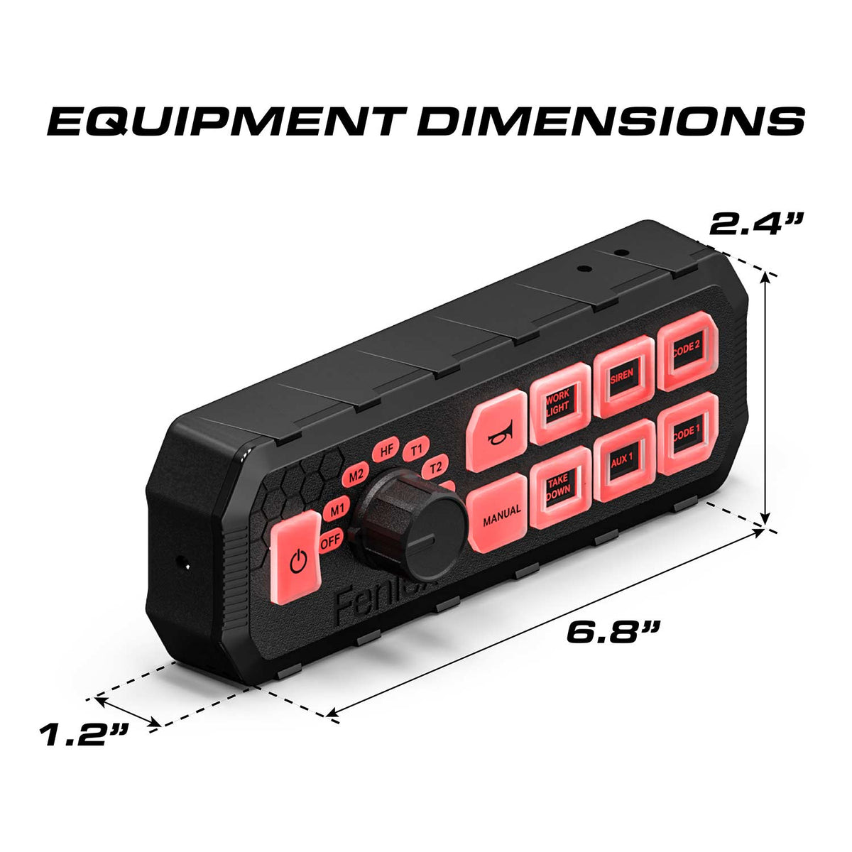 Feniex Typhoon 200 Watt Siren Full Function Controller Dimensions
