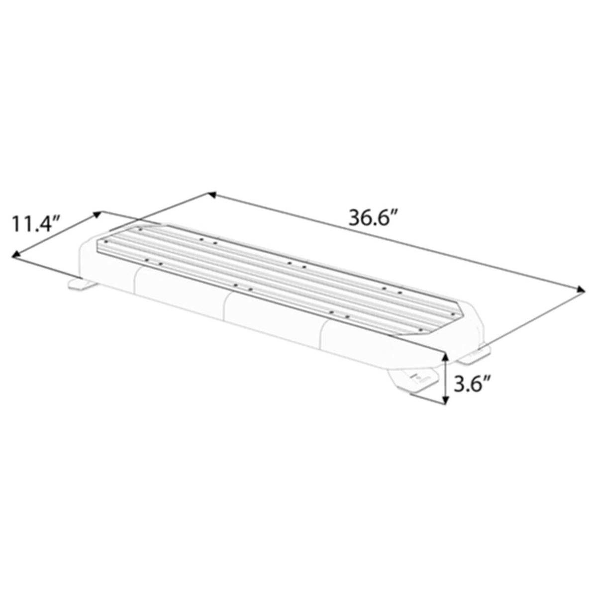 K-Force 36 TIR Full Size LED Light Bar Dimensions