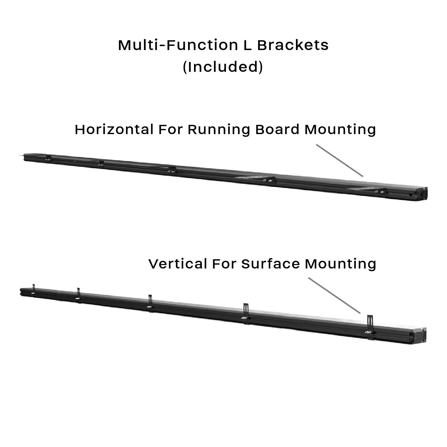 Super Take Down Ceptor TIR 60" LED Running Board Light Stick Brackets