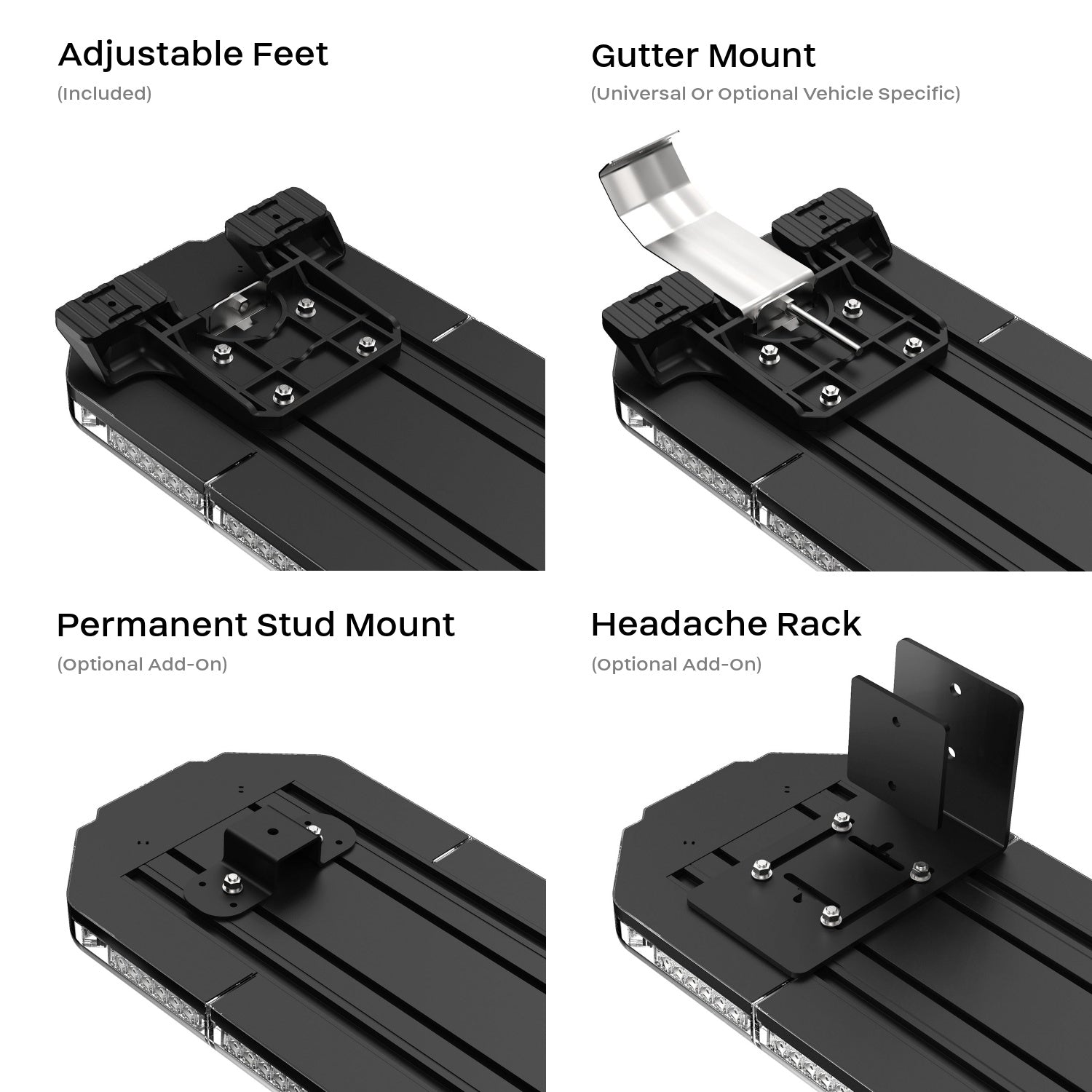 Super Take Down K-Force 47 TIR Full Size LED Light Bar Brackets
