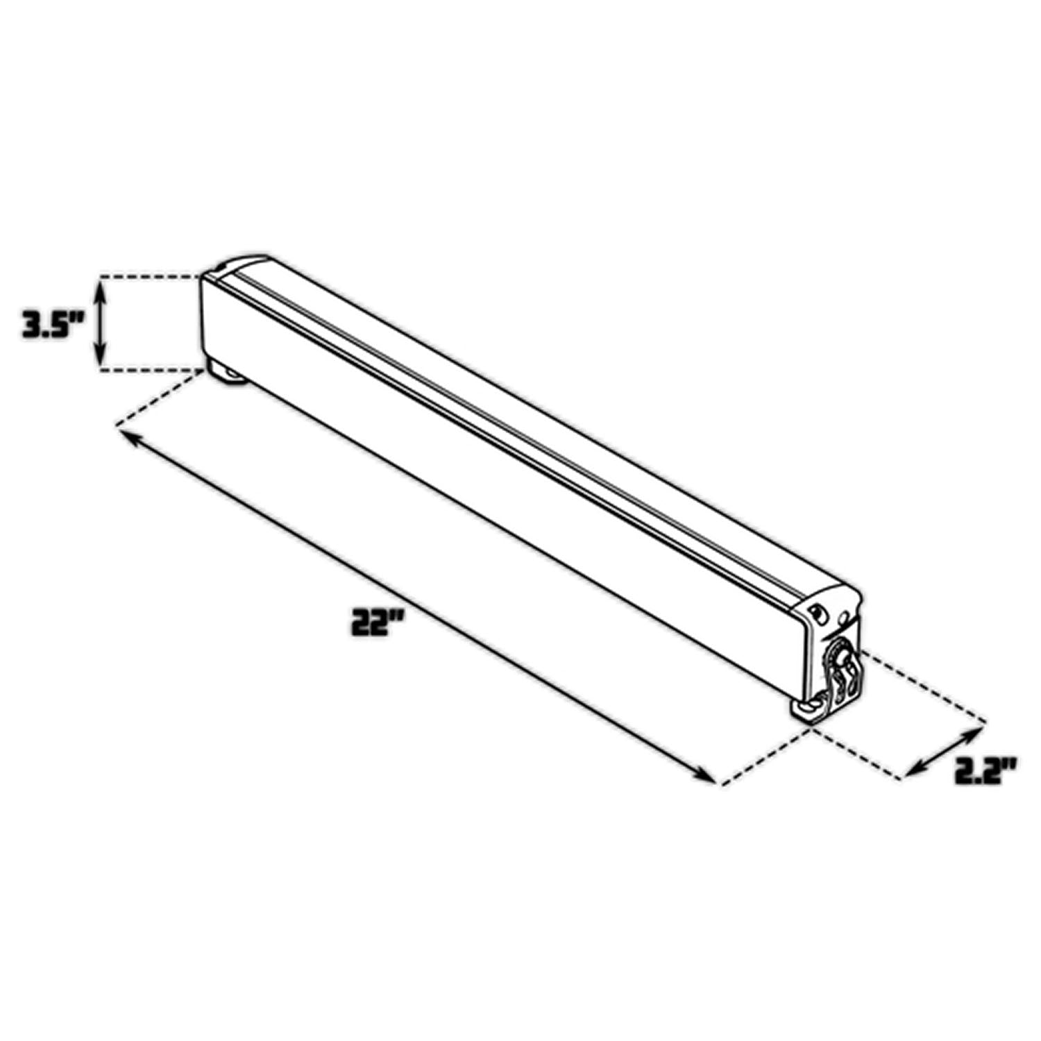 Dual Carbine 20" Hybrid Off Road LED Light Bar Dimensions