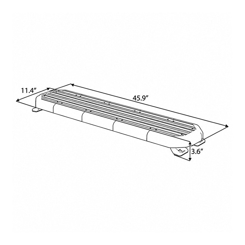 K-Force 47 TIR Full Size LED Light Bar Dimensions